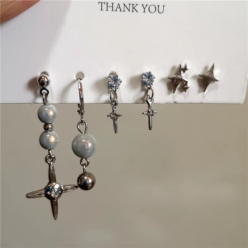 Men Accessories Aesthetic - 6 шт./комплект, серьги-подвески в готическом стиле