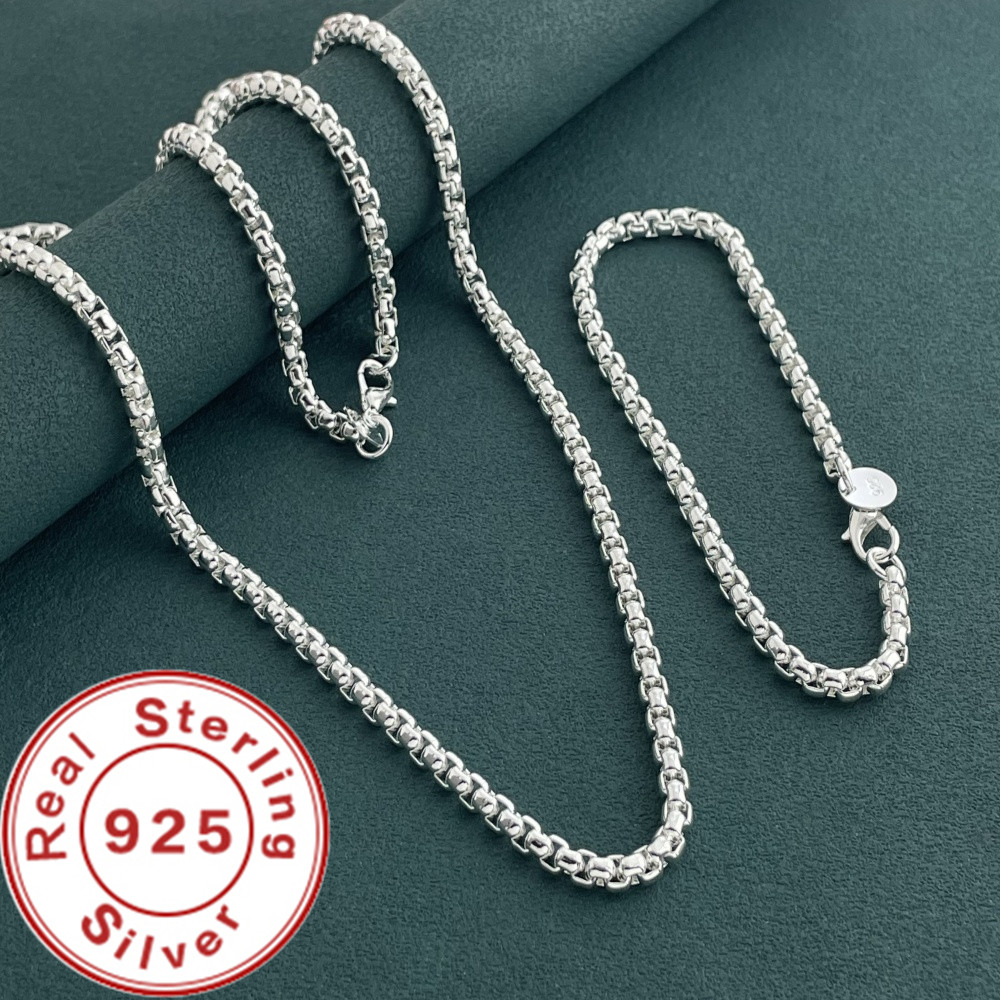 Men Accessories Chain And Bracelet - Стерлингового Серебра 925 пробы, 4 мм,