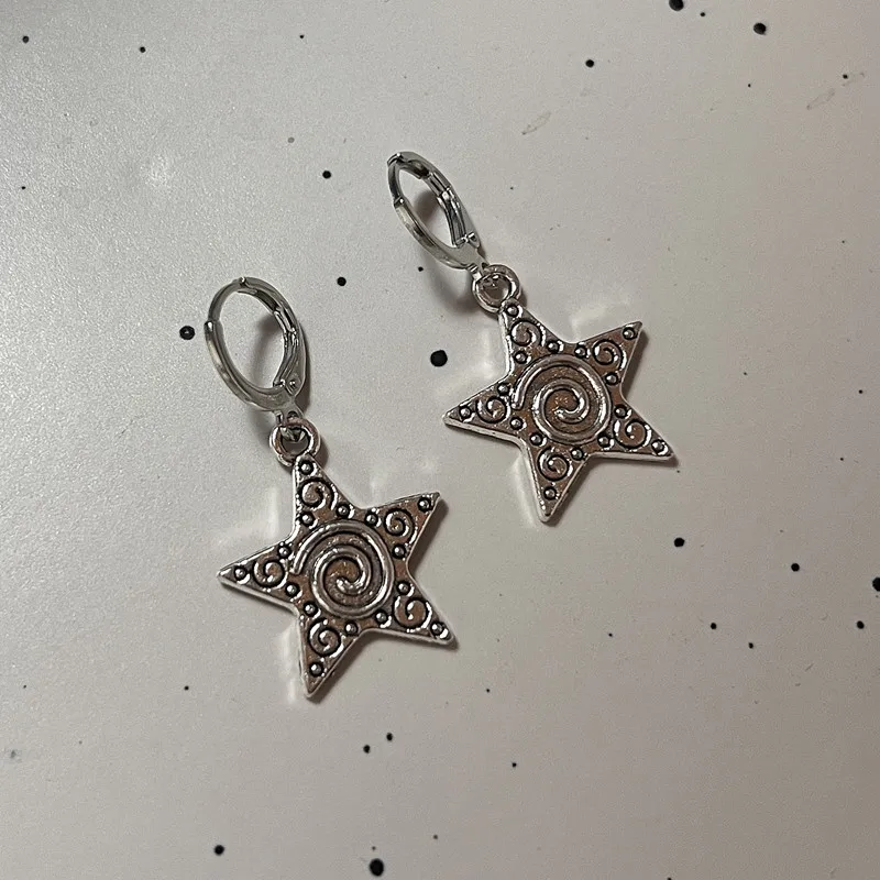 Men Accessories Aesthetic - Винтажные серьги-подвески в стиле готического серебряного