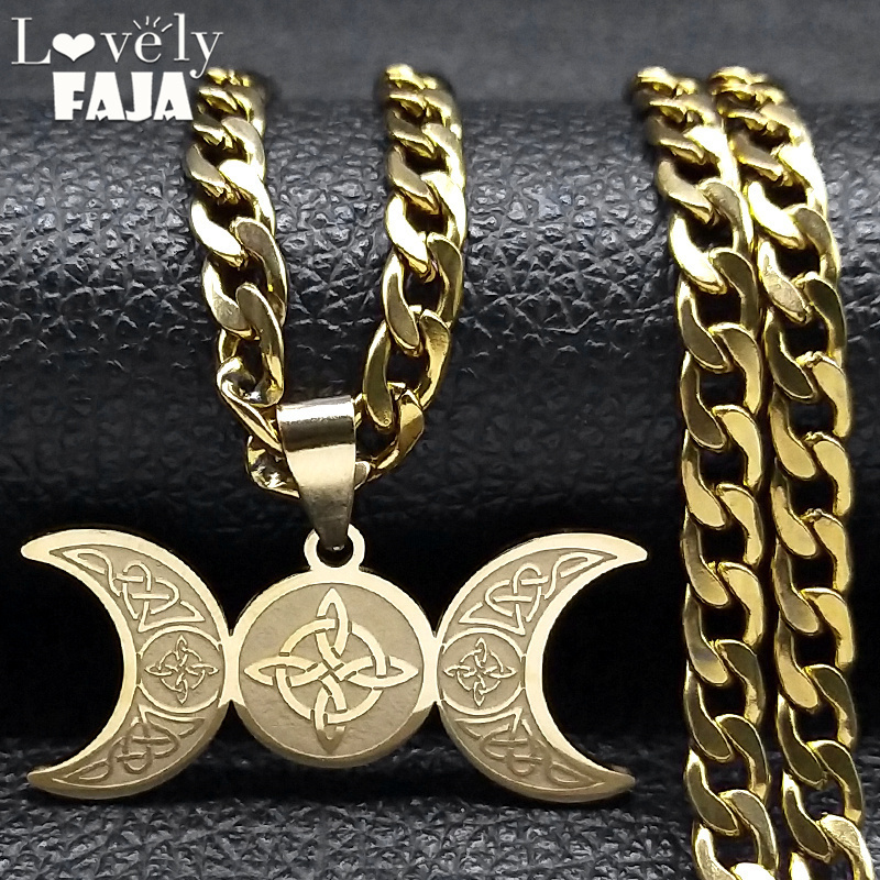 Men Accessories Aesthetic - Wicca тройная луна полумесяц богиня ведьма