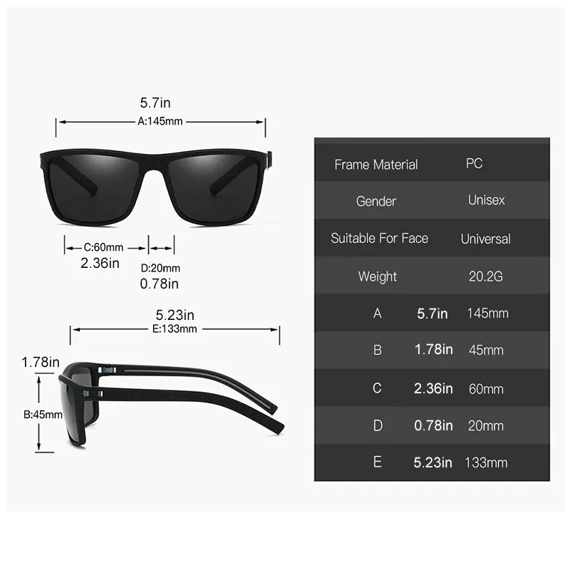 Квадратные спортивные солнцеза – обзор и цена Sunglasses Polarized Men