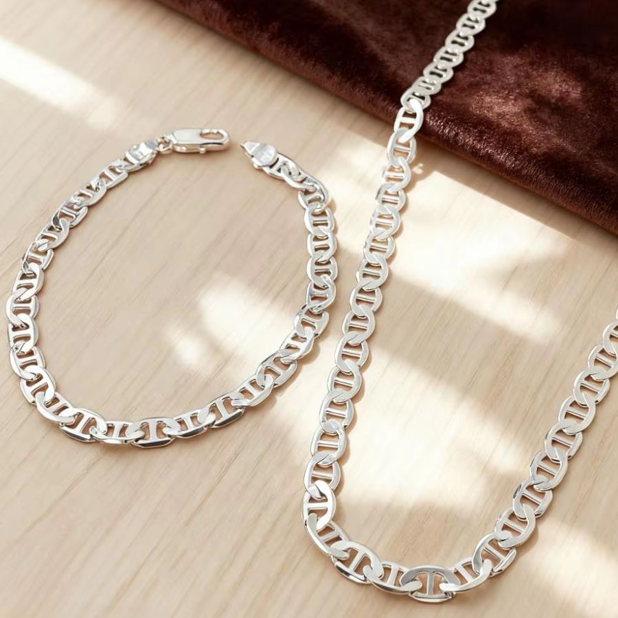 Новый набор из серебряных укра – обзор и цена Men Accessories Chain And Bracelet